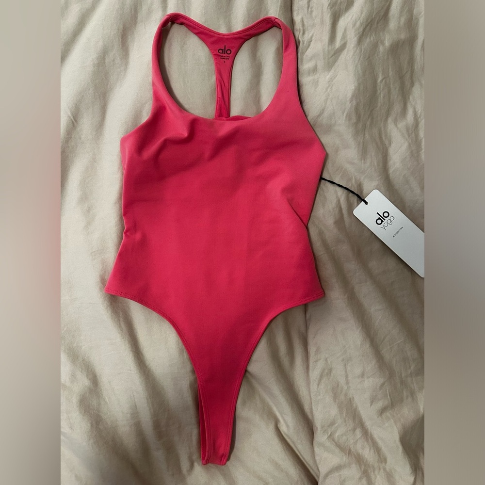 Pink ALO Yoga Bodysuit